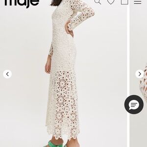 Crochet-style guipure dress

Maje White Floral Lace Long Sleeve Dress